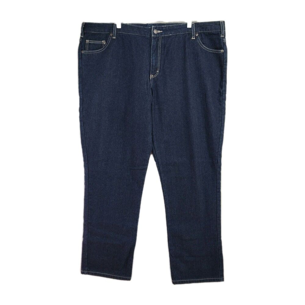 NWT Dickies Relaxed Fit Jeans Women's‎ Size 22R Dark Blue Straight Leg